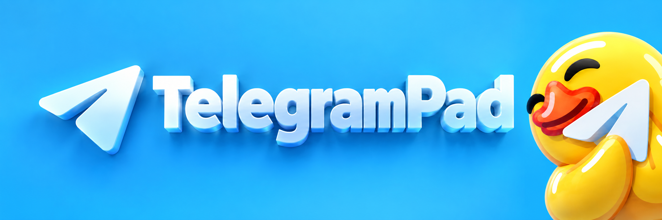 TelegramPad duck holding a Telegram paper plane